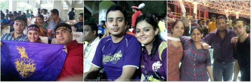 Cheering for my team Kolkata Knight Riders (KKR) in IPL Cricket League at home (Eden Gardens) and away matches