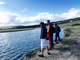 With Amit and Roop at the beautiful Seven Sister Cliffs in South England